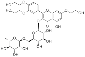 3-((6-O-(6-Deoxy-alpha-L-mannopyranosyl)-beta-D-glucopyranosyl)oxy)-2-(3,4-dihydroxyphenyl)-5,7-dihydroxy-4H-1-benzopyran-4-one, tris(2-hydroxyethyl) ether